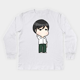 Tanaka kun wa itsumo kedaruge Kids Long Sleeve T-Shirt